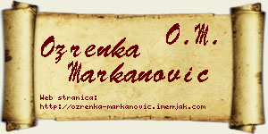 Ozrenka Markanović vizit kartica